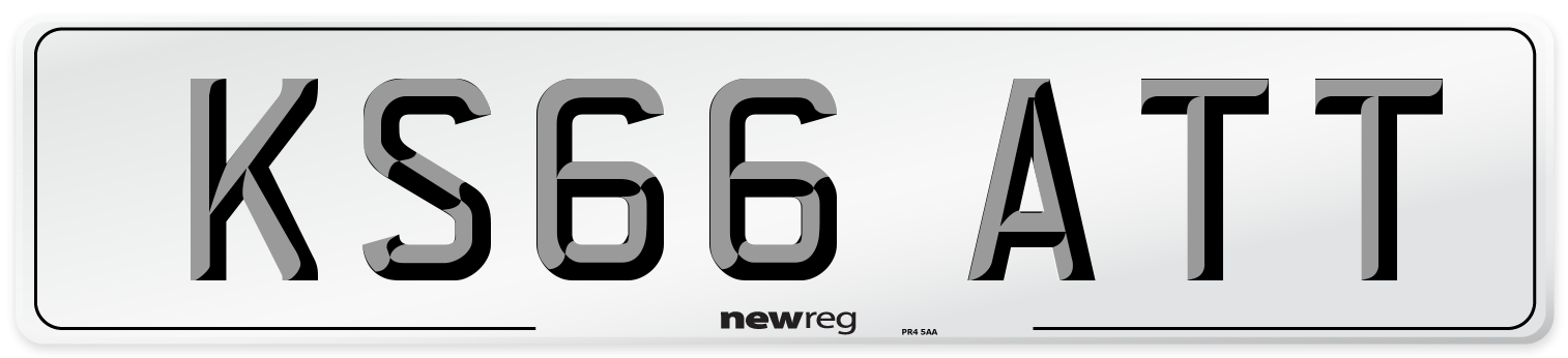 KS66 ATT Number Plate from New Reg